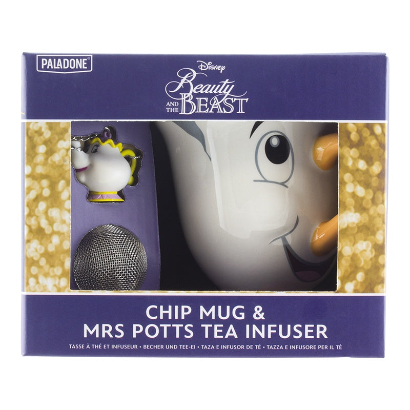 Paladone Beauty & The Beast Chip Mug and Mrs Potts Tea Infuser Set (Limited Edition)