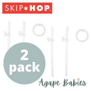 Skip Hop Spark Style Stainless Steel Straw Bottle Extra Straws - (2pcs/Pack)
