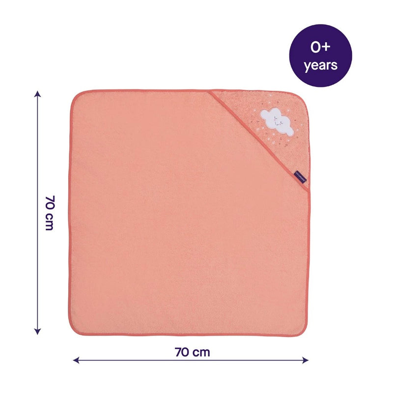 Clevamama Soft Cotton Hooded Baby Bath Towel (70x70cm) - 3 Colors