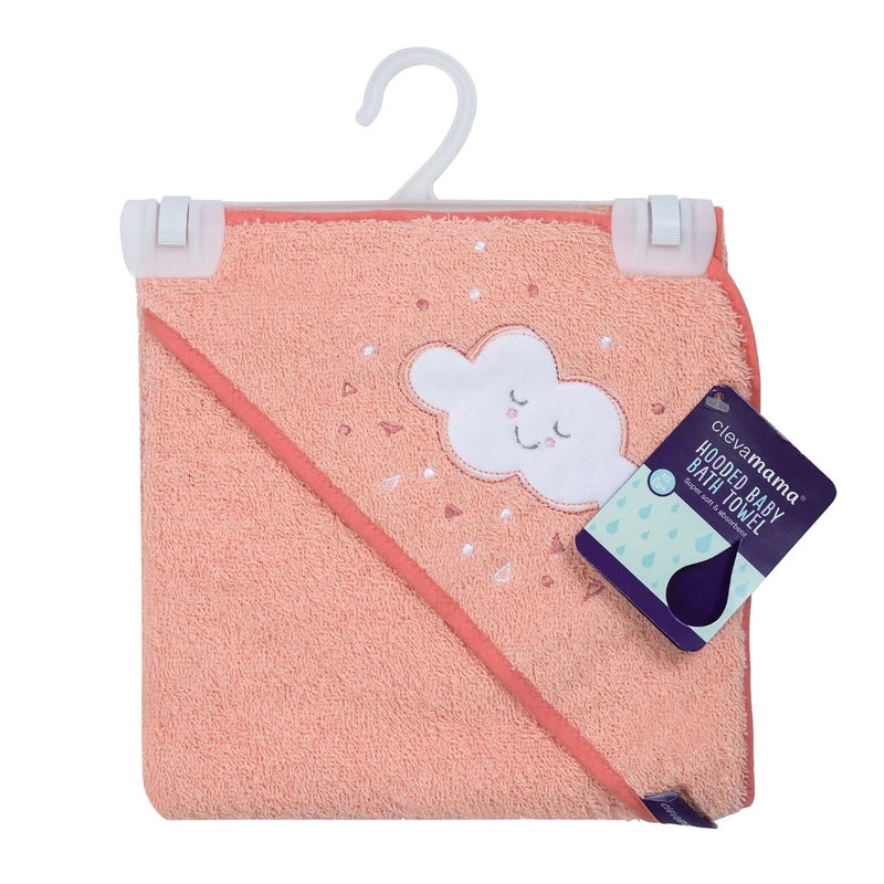 Clevamama Soft Cotton Hooded Baby Bath Towel (70x70cm) - 3 Colors