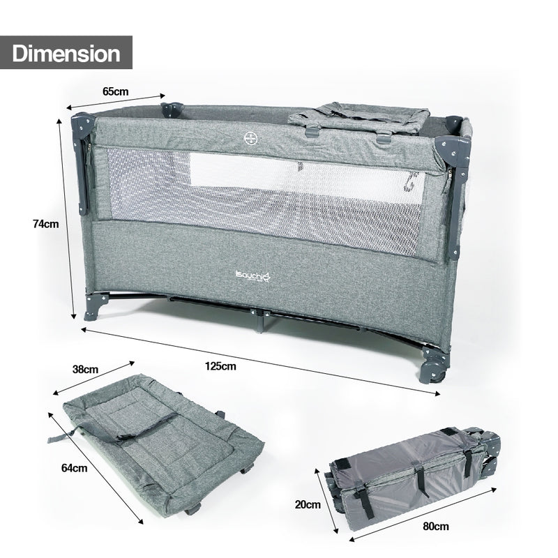 Isa Uchi Co-Sleeper Playpen with Changing Station -2 Color