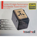 Travelmall 100W PD High Performance Worldwide Travel Adaptor with 6 USB ports (GaN 100W PD)