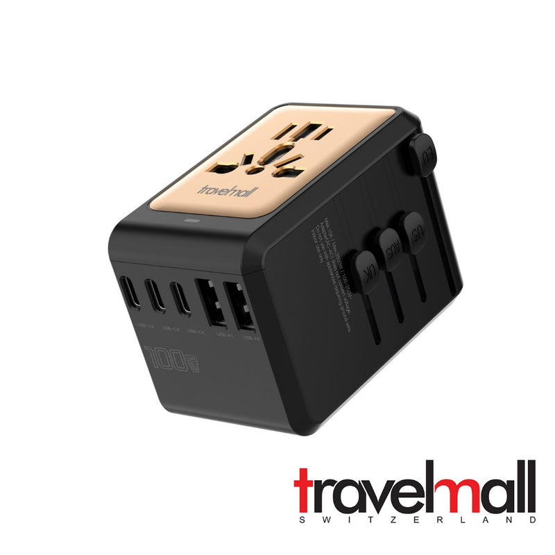 Travelmall 100W PD High Performance Worldwide Travel Adaptor with 6 USB ports (GaN 100W PD)