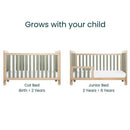 Tutti Bambini Kuba Cot Bed - Pickled Oak/Sage Weave + Mothercare Anti Allergy Spring Cot Bed Mattress (Bundle Pack)