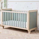 Tutti Bambini Kuba Cot Bed - Pickled Oak/Sage Weave + Foam Cot Bed Mattress (Bundle Pack)