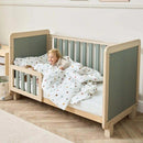 Tutti Bambini Kuba Cot Bed - Pickled Oak/Sage Weave + Mothercare Anti Allergy Spring Cot Bed Mattress (Bundle Pack)