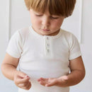 Jamie Kay Organic Cotton Modal Henley Tee - Milk