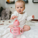 [Bundle of 2] Dr Brown's 9 oz/270 ml PP W-N Sippy Straw Bottle w/ Silicone Handles, Pink, 1-Pack