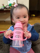 [Bundle of 2] Dr Brown's 9 oz/270 ml PP W-N Sippy Straw Bottle w/ Silicone Handles, Pink, 1-Pack