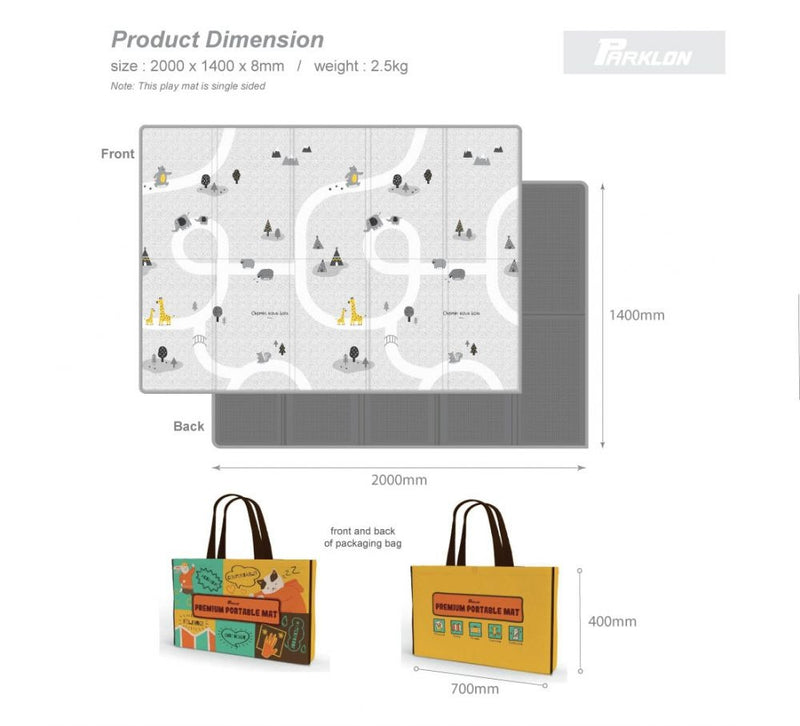 Parklon Silky Folding Mat Remang (Size: 2000 x 1400mm)