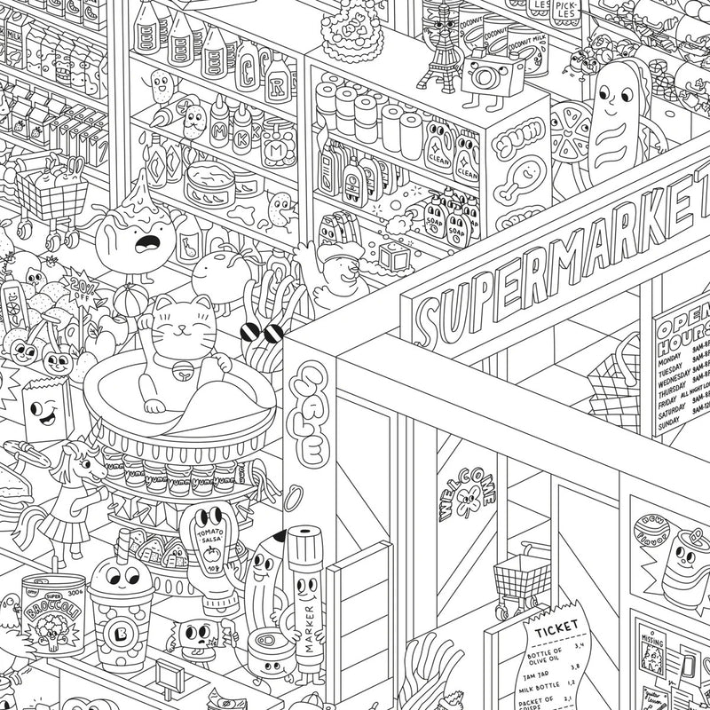 OMY Giant Colouring Poster - Supermarket