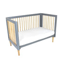 (1 yr warranty) Babyhood Riya Cot 5-in-1 Beech/Grey + Breathe Eze Cot Mattress - (Bundle Pack)