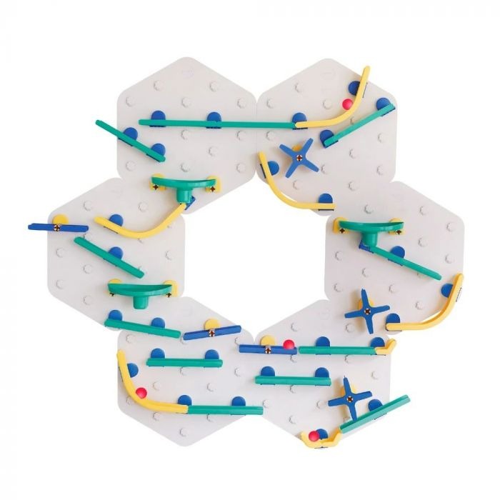 Oribel VertiPlay STEM Marble Run : Crayon Edition Ultra Fun Play Wall 6 Mat Bases