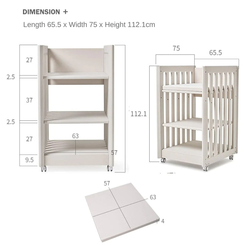 IFAM SafeGuard Baby Diaper Changing Table with Waterproof Mat - Birch Beige
