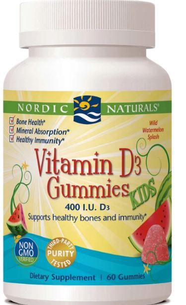 Nordic Naturals Vitamin D3 Gummies KIDS - Wild Watermelon Splash, 60 gums.
