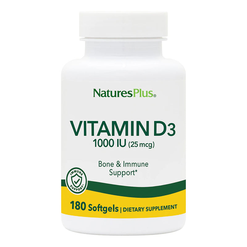 Nature's Plus Vitamin D 1000 IU (D3, Cholecalciferol), 180 sgls.