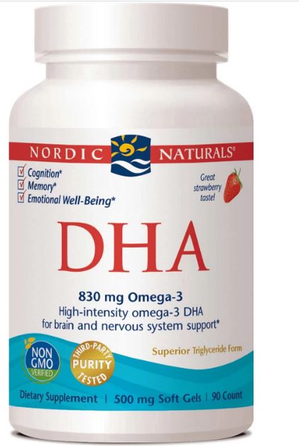 Nordic Naturals DHA 500 mg - Strawberry, 90 sgls.