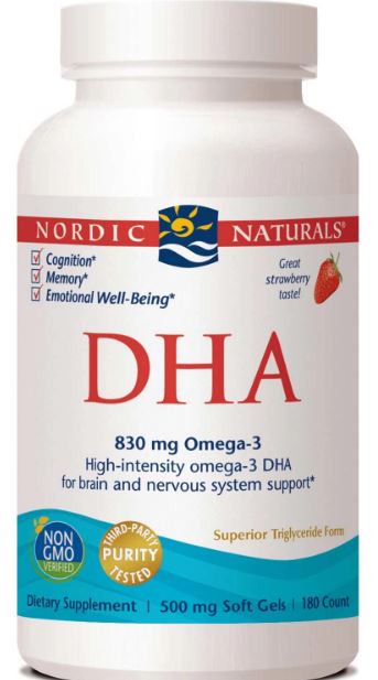 Nordic Naturals DHA 500 mg - Strawberry, 180 sgls.