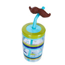 Contigo Bueno Funny Straw 470ml - Electric Blue Mustache