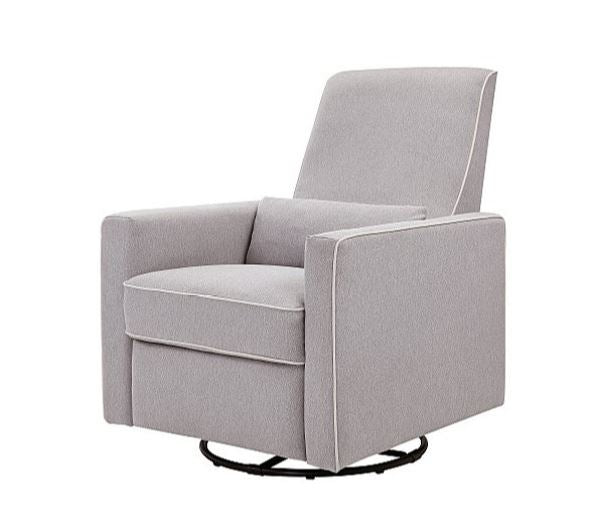 DaVinci Baby Piper Recliner and Swivel Glider Nursing Chair (Grey with Cream Piping)