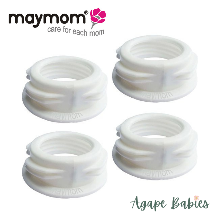 Maymom Bottle Thread Changer To Use With Wide Avent Flange (Spectra Wide) and Standard Bottle (Medela) - 4pk