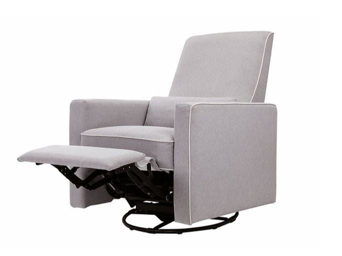 DaVinci Baby Piper Recliner and Swivel Glider Nursing Chair (Grey with Cream Piping)