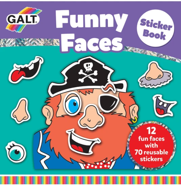 [Bundle Of 3] Galt Funny Faces Sticker Book