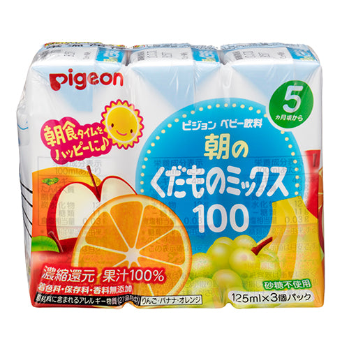 Pigeon Baby Juice Mixed Fruit 100% 125ML X 3 (JP) Exp: 10/24