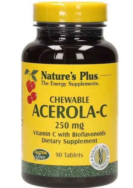 Nature's Plus Acerola-C Complex Chewable 250 mg, 90 tabs.