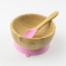 MCK Bamboo Bowl Set with Spoon - Pink