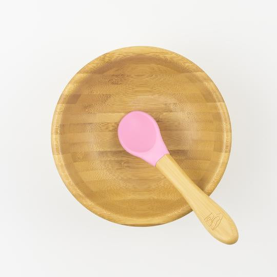 MCK Bamboo Bowl Set with Spoon - Pink