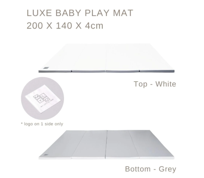 MyLO Luxe Foldable Baby Play Mat (200x140x4cm) - Grey/White