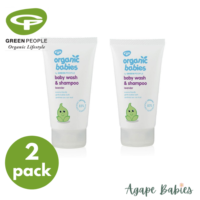 [2-Pack] Green People Organic Babies Baby Wash & Shampoo - Lavender, 150 ml Exp-05/26