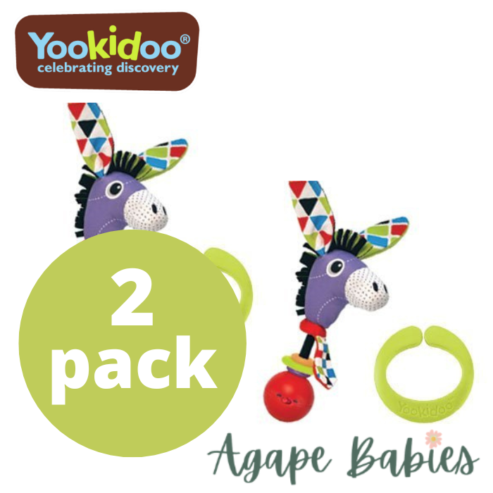 [2-Pack] Yookidoo Donkey 'Shake me' Rattle