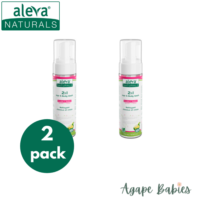 [2-Pack] Aleva Naturals 2 In 1 Hair & Body Wash (6.75 fl.oz / 200ml)