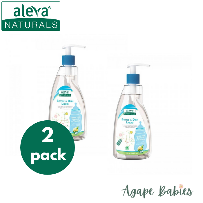 [2-Pack] Aleva Naturals Bottle & Dish Liquid - Fragrance Free (16.9 fl.oz / 500ml)