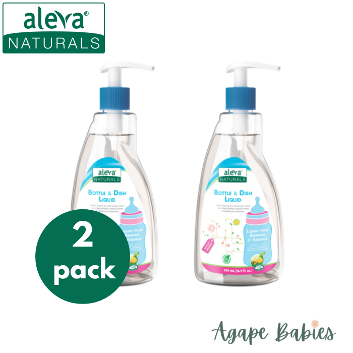 [2-Pack] Aleva Naturals Bottle & Dish Liquid - Water Lily (16.9 fl.oz / 500ml)