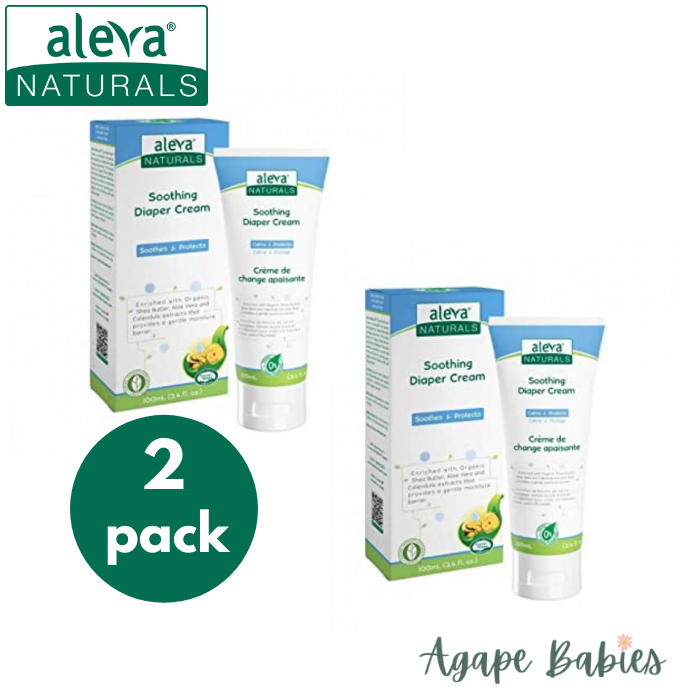 [2-Pack] Aleva Naturals Soothing Diaper Cream (3.4 fl.oz / 100ml)