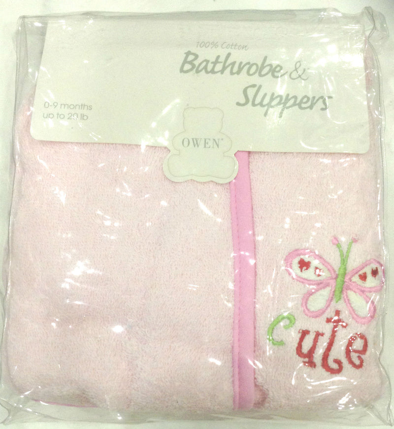 Owen 2pc Bathrobe & Slippers Set 100% cotton - 5 Designs