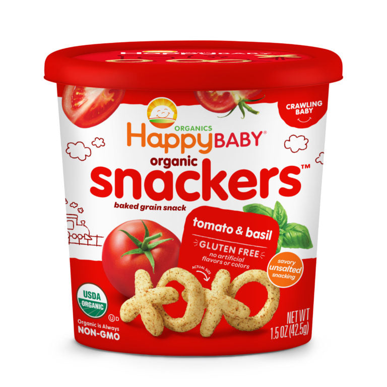 Happy Family Happy Baby Organic Snackers- Tomato & Basil, 42.5 G