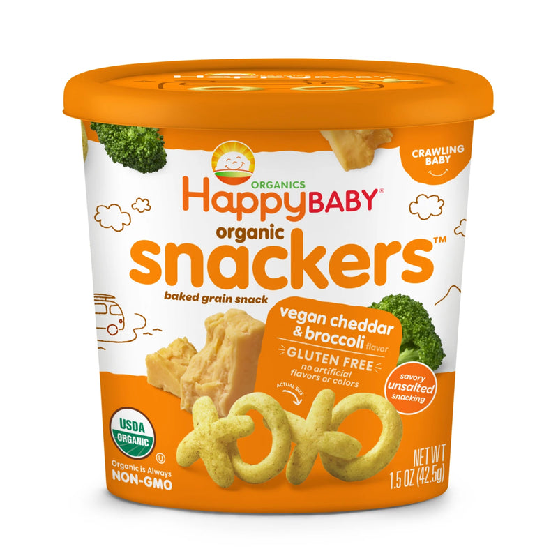 Happy Family Happy Baby Organic Snackers Vegan Cheddar & Broccol, 42.5g. Exp: 08/23