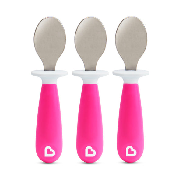 [2 Pack] Munchkin Raise™ Toddler Spoons (Pink)