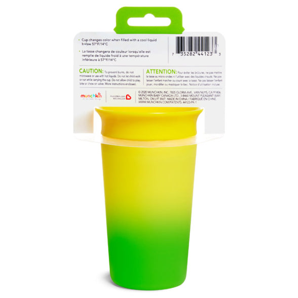 [2 Pack] Munchkin Miracle® 360° Colour Changing Cup - 9oz (Yellow)