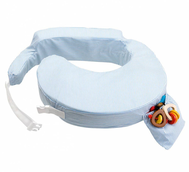 My Brest Friend Original Nursing Pillow - Blue & White Stripe