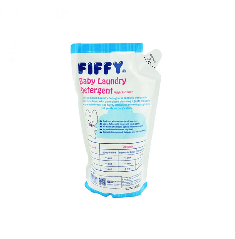 [3-Pack] Fiffy Baby Laundry Detergent With Softener Refill Pack - Wind Floral