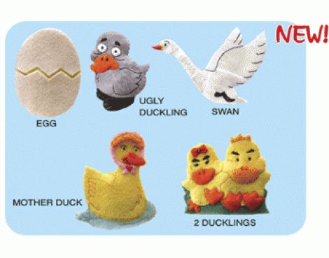 King Dam Felt Finger Puppets - The Ugly Duckling storytelling