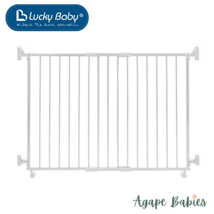 Lucky Baby Smart System SG-86 Extendable Gate On Wheel Without Step Over Bar - White