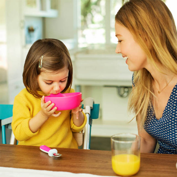 Munchkin Last Drop™ Silicone Straw Bowl (Pink)