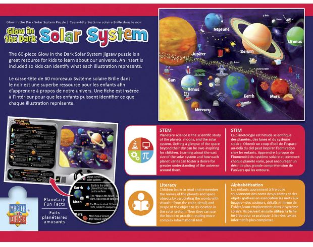 [Bundle Of 2] MasterPieces Educational Maps - Solar System Glow 60 Piece