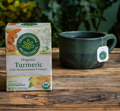 [Bundle Of 4] Traditional Medicinals Organic Turmeric with Meadowsweet and Ginger, 16 bags Exp: 02/25